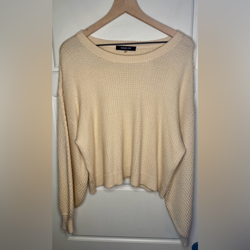 Sugarlips Cream Knit Sweater